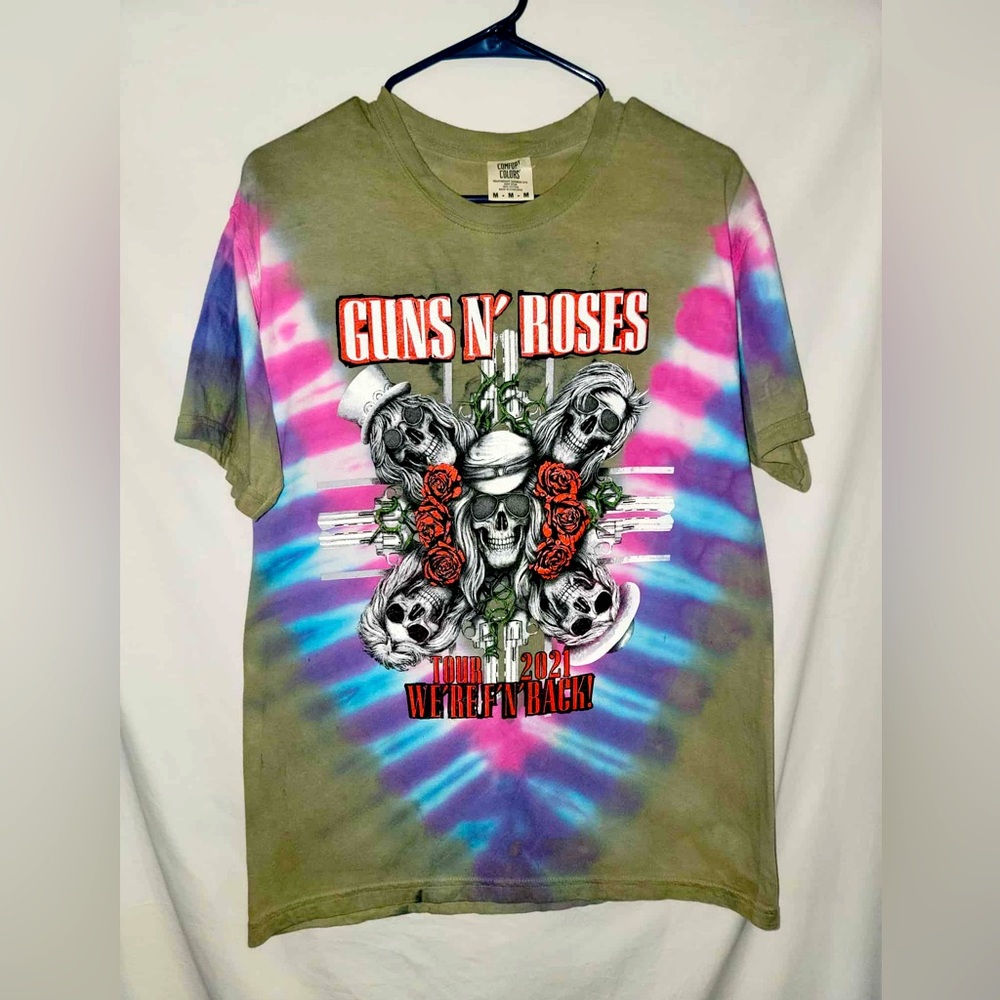 Guns N’ Roses Tie Dye 2021 Tour T Shirt Size Medium